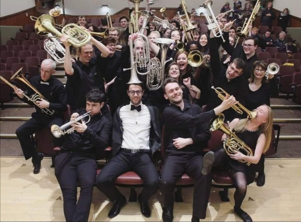 The Brass Band posing after their concert