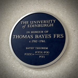 Image of the Thomas Bayes plaque at the university